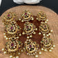 Matte Finish CZ Red Green Stone Jada Billa Hair Pin Set