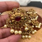 Matte Finish CZ Red Stone Jada Billa Hair Pin Set