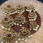 Matte Finish CZ Red Stone Jada Billa Hair Pin Set