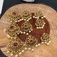 Matte Finish CZ Red Stone Jada Billa Hair Pin Set