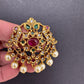 Matte Finish CZ Red Green Stone Jada Billa Hair Pin Set