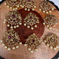 Matte Finish CZ Red Green Stone Jada Billa Hair Pin Set