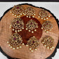 Matte Finish CZ Red Green Stone Jada Billa Hair Pin Set