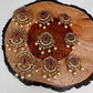 Matte Finish CZ Red Green Stone Jada Billa Hair Pin Set