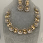 Floral Pattern Kundan Dual Tone Finish Neckline Necklace
