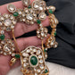 Kundan Green Clear Stone Uncut Diamond Short Necklace