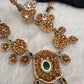 Kundan Green Clear Stone Uncut Diamond Short Necklace