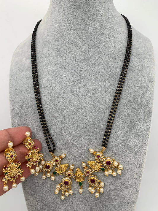 Goddess Lakshmi CZ Multi Stone Mangalsutra