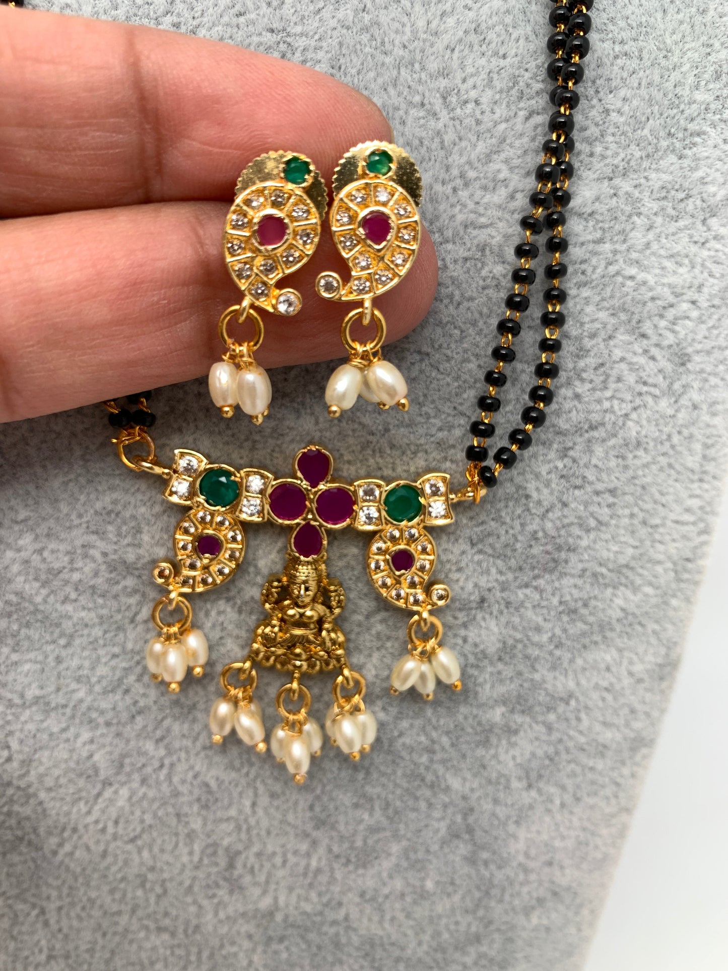 Goddess Lakshmi CZ Multi Stone Mangalsutra