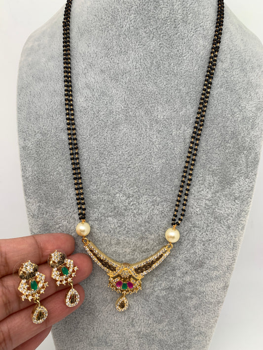 CZ Multi Stone Antique Finish Mangalsutra