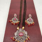 AD Red Stone Red Beads Dual Tone Mangalsutra