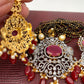 AD Red Stone Red Beads Dual Tone Mangalsutra