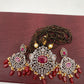 AD Red Stone Red Beads Dual Tone Mangalsutra