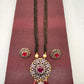 AD Red Stone Red Beads Dual Tone Mangalsutra