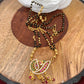 Peacock AD Golden Black Beads Red Green Stone Mangalsutra