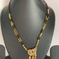 Peacock AD Golden Black Beads Red Green Stone Mangalsutra