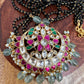 Jadau Kundan Black Beads Mangalsutra Necklace