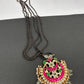 Jadau Kundan Floral Black Beads Mangalsutra Necklace