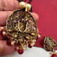 Lord Balaji Color Stone Color Beads Mangalsutra Necklace - Red