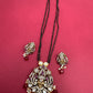 Lord Balaji Color Stone Color Beads Mangalsutra Necklace - Red