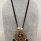 Goddess Lakshmi Color Stone Color Beads Mangalsutra Necklace - Green