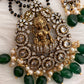 Goddess Lakshmi Color Stone Color Beads Mangalsutra Necklace - Green