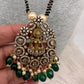 Goddess Lakshmi Color Stone Color Beads Mangalsutra Necklace - Green