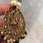 Goddess Lakshmi Color Stone Color Beads Mangalsutra Necklace - Green