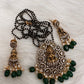 Goddess Lakshmi Color Stone Color Beads Mangalsutra Necklace - Green