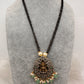 Goddess Lakshmi Color Stone Color Beads Mangalsutra Necklace - LightGreen