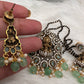 Goddess Lakshmi Color Stone Color Beads Mangalsutra Necklace - LightGreen