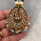 Goddess Lakshmi Color Stone Color Beads Mangalsutra Necklace - LightGreen