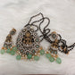 Goddess Lakshmi Color Stone Color Beads Mangalsutra Necklace - LightGreen