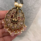 Goddess Lakshmi Color Stone Color Beads Mangalsutra Necklace - Pink