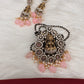 Goddess Lakshmi Color Stone Color Beads Mangalsutra Necklace - Pink