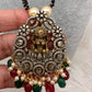 Goddess Lakshmi Color Stone Color Beads Mangalsutra Necklace - Red