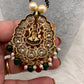 Goddess Lakshmi Color Stone Color Beads Mangalsutra Necklace - Red