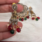 Goddess Lakshmi Color Stone Color Beads Mangalsutra Necklace - Red