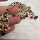 Goddess Lakshmi Color Stone Color Beads Mangalsutra Necklace - Red