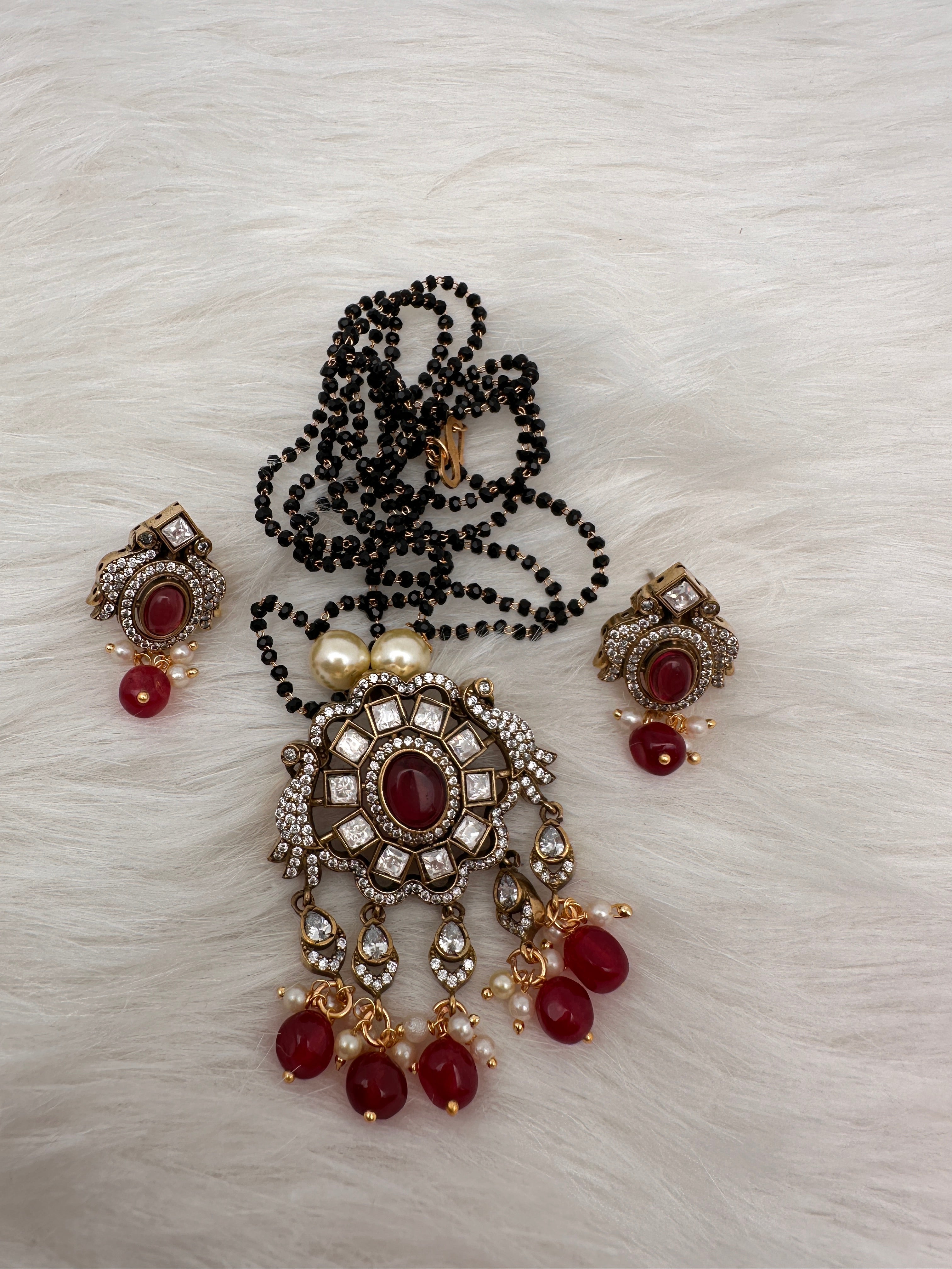 Peacock Color Stone Color Beads Mangalsutra Necklace Sheetal s FabFashion