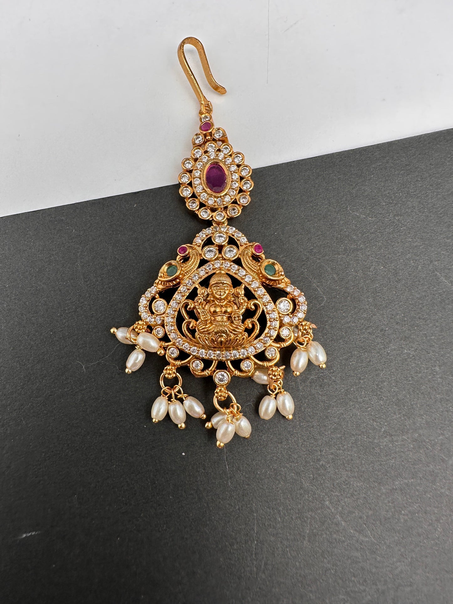 Goddess Lakshmi Multi Color Kemp Matte Finish Maangteeka