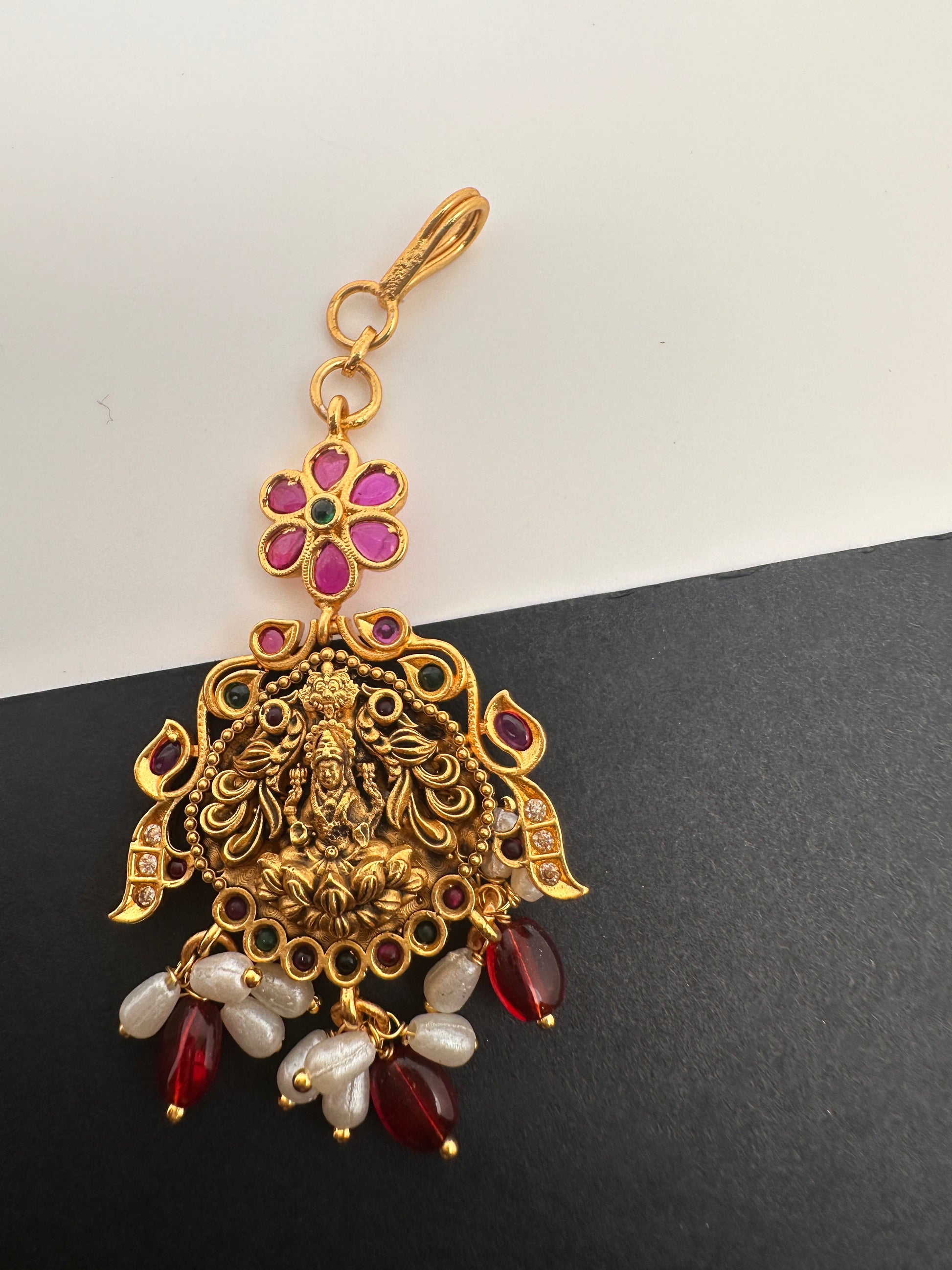 Goddess Lakshmi Matte Mang Tika - Red