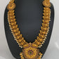 Goddess Lakshmi Floral Red Green Stone Nakshi Long Necklace