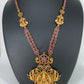 Goddess Lakshmi Red Kemp Matte Finish Nakshi Long Mala
