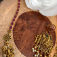Goddess Lakshmi Red Kemp Matte Finish Nakshi Long Mala