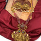 Goddess Lakshmi Red Kemp Matte Finish Nakshi Long Mala