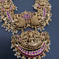 Goddess Lakshmi Pendent Lakshmi Links Red Stone Nakshi Long Necklace