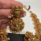 Goddess Lakshmi Pendent Lakshmi Links Red Stone Nakshi Long Necklace