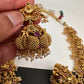 Goddess Lakshmi Pendent Lakshmi Links Red Stone Nakshi Long Necklace