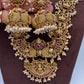 Goddess Lakshmi Pendent Lakshmi Links Red Stone Nakshi Long Necklace